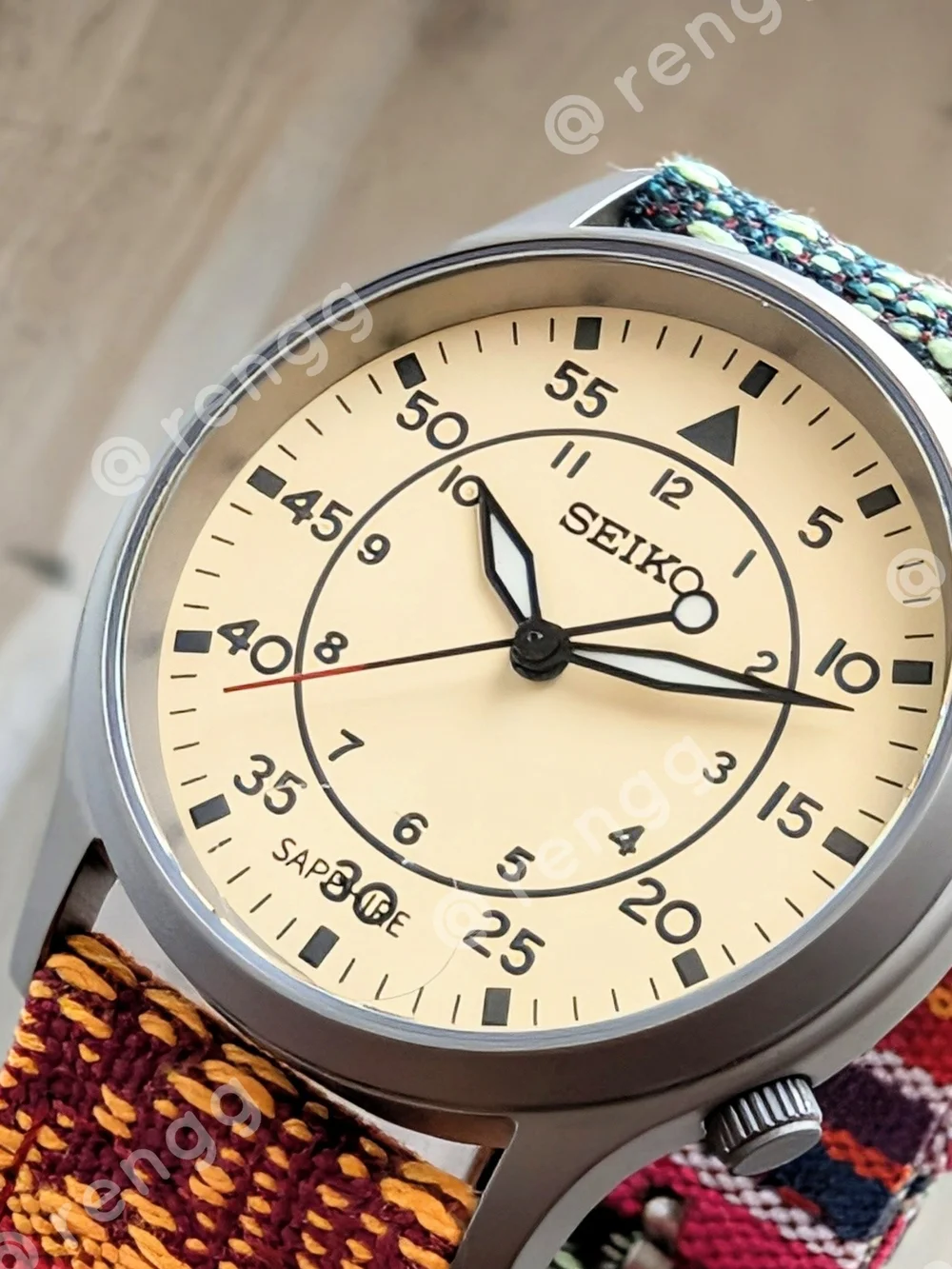 Titanium Seiko Cream Mod Field Watch 